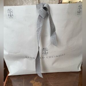 Brunello Cucinelli shopping bag with ribbon. Authentic